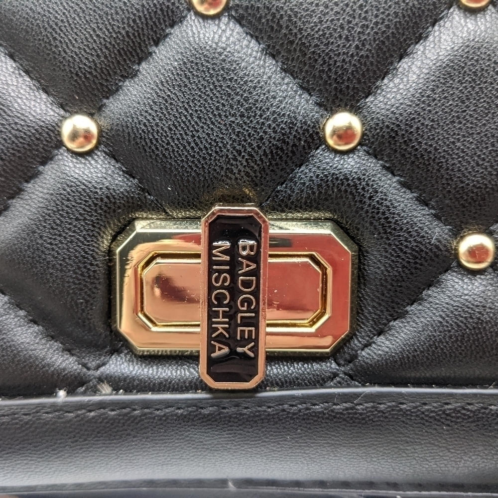 Badgley Mischka Quilted Handbag Crossbody Vegan Leather - Picture 9 of 14